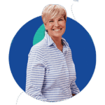 a woman smiling at the camera