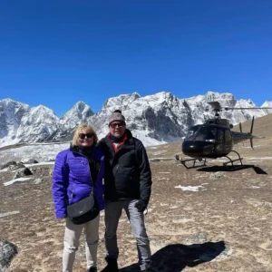 Aged Couple enjoying at Everest Base Camp Heli Trek