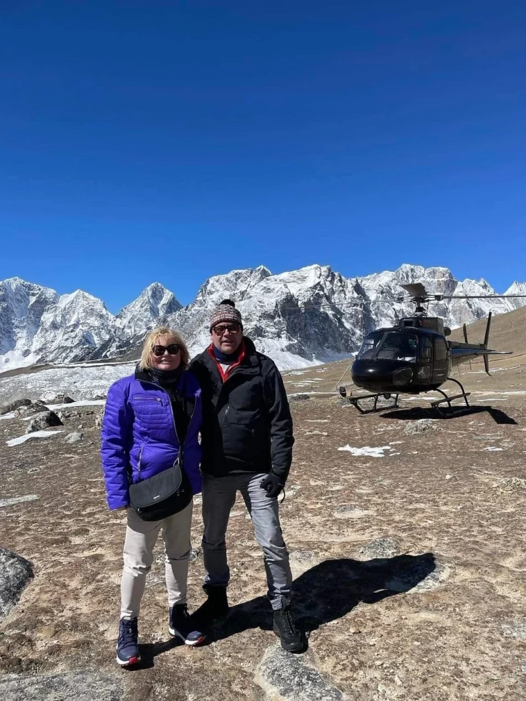 Aged Couple enjoying at Everest Base Camp Heli Trek