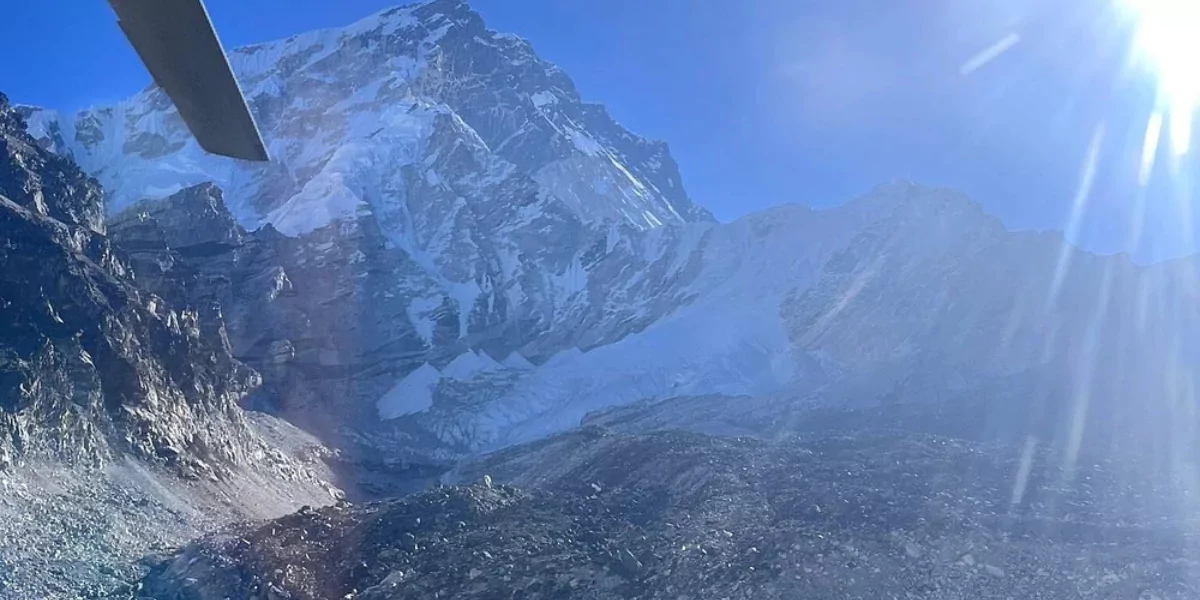 Everest view inside helicopter everest base camp heli tur in November