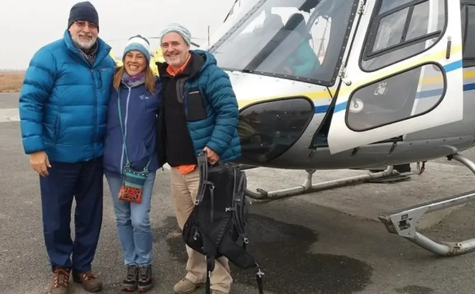 Family on a history of everest base camp helicopter tours