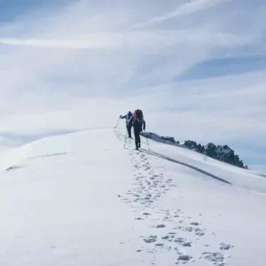 People walking at Everest Base Camp Heli Trek