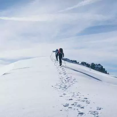 People walking at Everest Base Camp Heli Trek